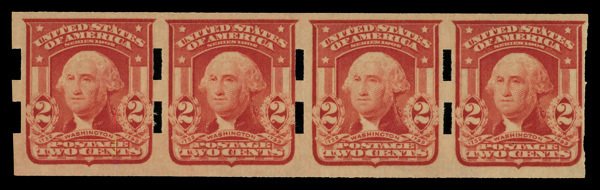 United States #320Ad Mint nh fine to very fine  strip of 4 Cat$750 1906, 2¢ ...