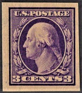 US 345 MNH VF/XF 3 Cent Washington Imperfporate D/L Wtrmk