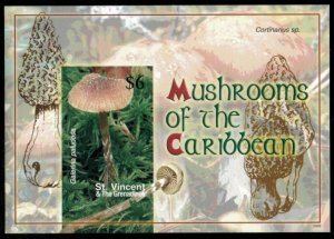St. Vincent 2006 - Mushrooms - IMPERF Souvenir Stamp Sheet - Scott #3563 - MNH