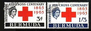 Bermuda-Sc#193-4- id7-used Omnibus  set-Red Cross-1963-