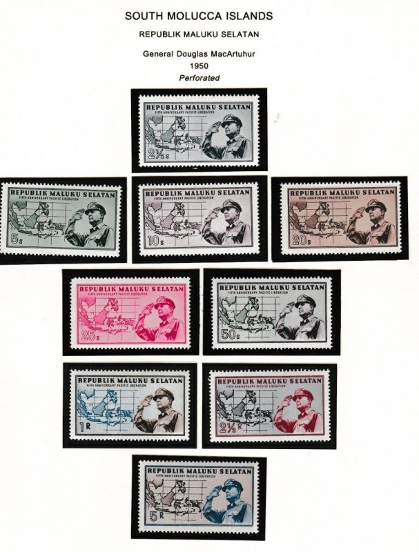South Molucca Islands General Douglas MacArthur, Perf Set, Mint NH