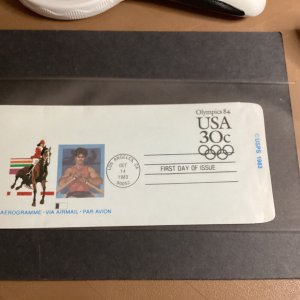 Scott #UC57 30 cent Aerogramme 1983 Olympics Equestrian(Unused)