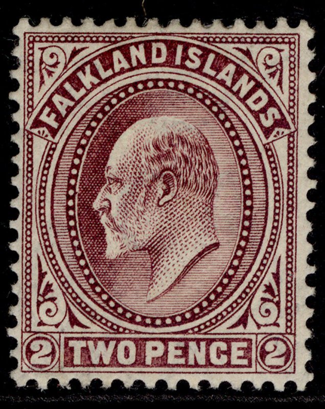 FALKLAND ISLANDS EDVII SG45b, 2d reddish purple, M MINT. Cat £225. 