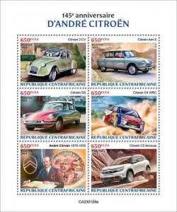 2023/01- CENTRAL AFRICAN- ANDRE CITROEN             6V    MNH **