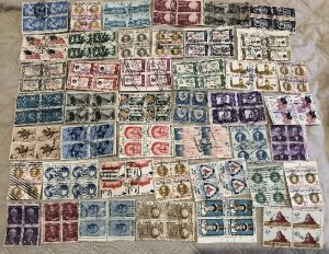 42 Different Used blocks of 4 issued from 1958 to 1962