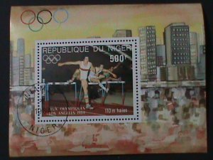 ​NIGER- SUMMER OLYMPIC GAMES-LOS ANGELES'84-USA-CTO S/S VF-FANCY CANCEL