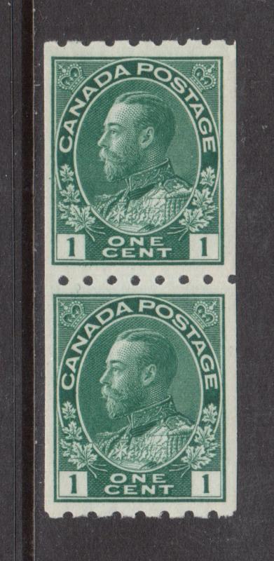 Canada #123 Very Fine Never Hinged Coil Pair **With Certificate**