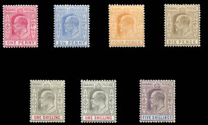 Bahamas #37-42 Cat$174.50, 1902 KEVII, set of seven, with additional 1sh shad...