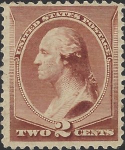 US Scott #210 Mint Light Hinge VF 2 Cent 1883 George Washington Stamp