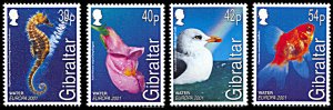 Gibraltar 871-874, MNH, Europa 2001, Treasures in the Water