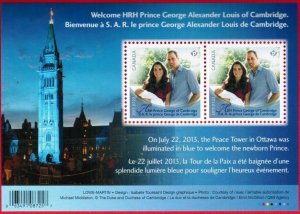 Canada 2013 - Prince George of Cambridge Mini Stamp Sheet - Ottawa Peace Tower