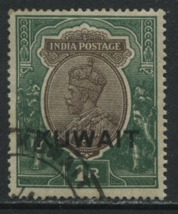 Kuwait KGV 1929 overprinted 1 rupee used