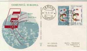 italy 1957  stamps cover ref 19608