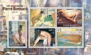 Guinea 2012 MNH - Paintings of Pierre Bonnard, (145th Anniversary: 1867-1947)