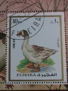 FUJEIRA STAMP:1973 COLORFUL LOVELY WATER DUCK CTO S/S SHEET VERY FINE