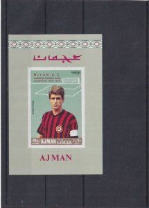 1969 Ajman - AC Milan Euro Champions - Deluxe Miniature sheet - Mi-Bl. 144 - MNH