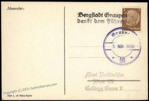 3rd Reich Germany Bergstadt Graupen Sudetenland Annexation Provisional Co G67076