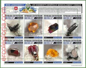 B1375 - Centrafricaine - ERROR MISPERF Stamp Sheet - 2023 - Minerals-