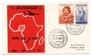 First Alitalia flight Rome-Lagos on 11/27/61