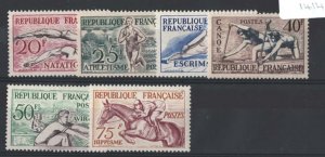 France 1953 Sports sg1185-90 fine mint cat £100