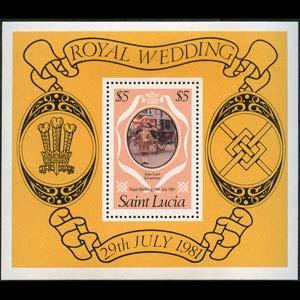 ST.LUCIA 1981 - Scott# 546 S/S Royal Wedding NH