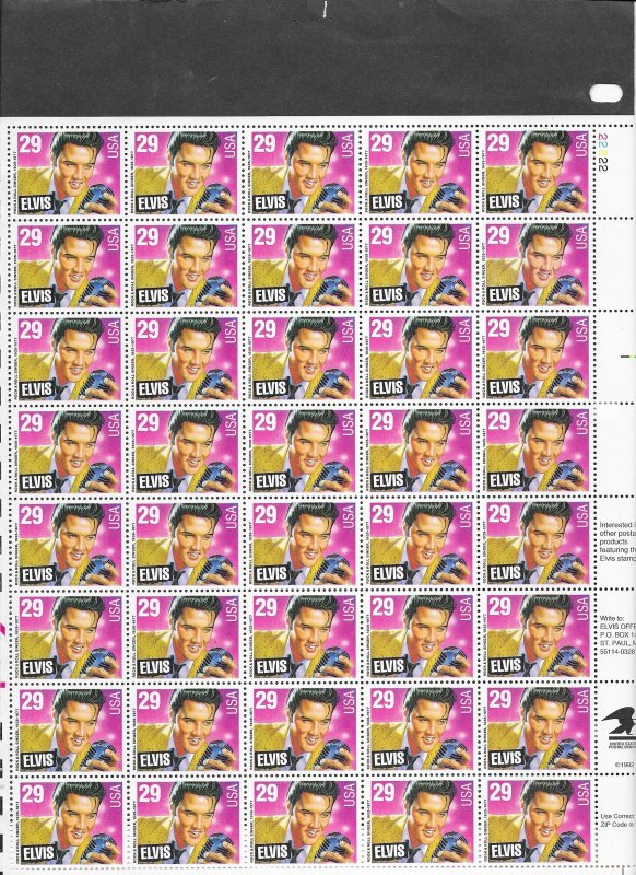U.S. Full Sheet Sc.#2721 Elvis Presley MNH L13