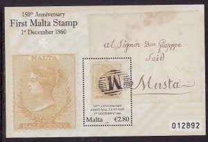 Malta-Sc#1425- id12-unused NH sheet-Stamp on Stamp-2010-