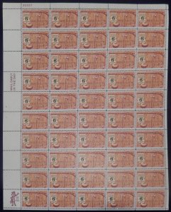 US #1357 6c Daniel Boone, Folklore, Full Sheet, F-VF OG NH or better, post of...