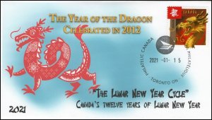 CA21-004, 2021, Lunar New Year, 12 years  of Lunar New Year Cycle, Dragon