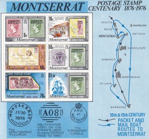 LI07 Montserrat 1976 The 100th Anniversary of First Postage Stamp souvenir sheet