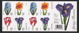 ALLY'S STAMPS US Scott #3903b 37c Spring Flowers B/P [20] MNH F/VF [BP-62c]