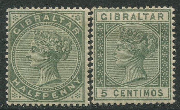 Gibraltar #8,29 QV  MH  Scott CV. $26.00.