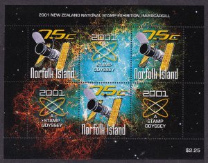 2001 Norfolk Island 752I-III/B39 Atomic symbol and space telescope
