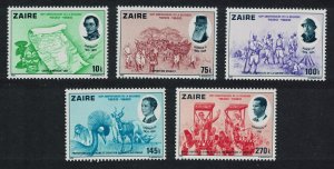 Zaire Birds Animals Stanley's expedition 5v 1980 MNH SG#1043-1047