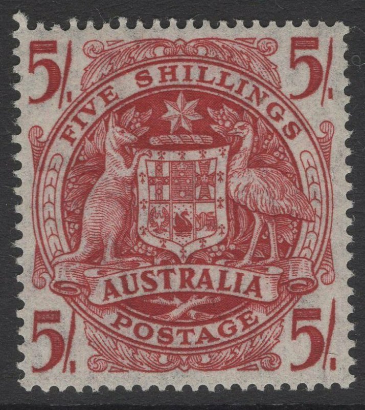 AUSTRALIA SG224ab 1951 5/= CLARET THIN PAPER MNH