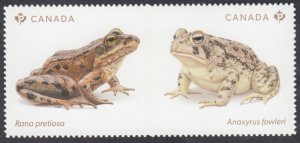 Canada - #3422i Endangered Frogs Die Cut Pair From Quarterly Pack - 2024 - MNH