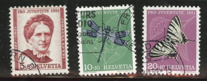 Switzerland Scott B207-9 used 1951 semipostals