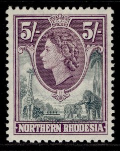 NORTHERN RHODESIA QEII SG72, 5s grey & dull purple, NH MINT. Cat £18.