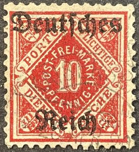 Wurttemburg (German States) #O60 Used F/VF 10Pf Official 1920 SCV~$4.75 [U2.8.3]