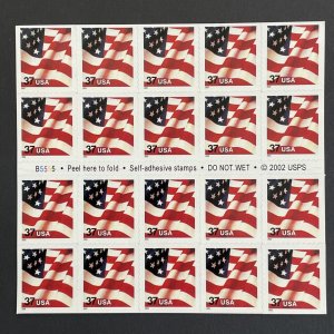 United States Sc 3635 (CF1) 37¢ Counterfeit Flag Full pane 20 Plate # B5555 MNH