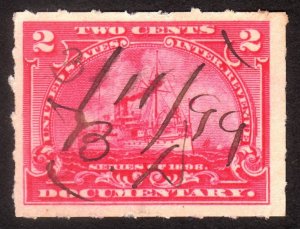 1898, US 2c, Documentary revenue, Used, Sc R164