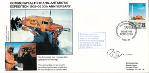 British Antarctic Territory FDC Sc 147 Signed Robert Swan Cachet Sno-Cat over...