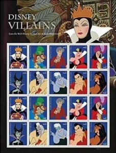 2017 Disn Villains Forever Stamps 5 Booklets 100pcs