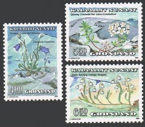 Greenland 189,192,193,MNH.Michel 205-207. Plants 1990:Campanula gieseckiana,
