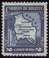 Bolivia SG#284 Mint - 1935 2c.  - Maps