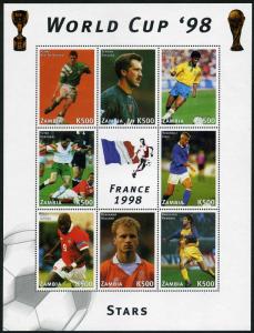 Zambia 731 ah/label,734 sheets,MNH. World Soccer Cup France-1998.