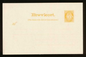 NORWAY Mi. P48 POSTAL STATIONERY POSTAL CARD 3o ORANGE