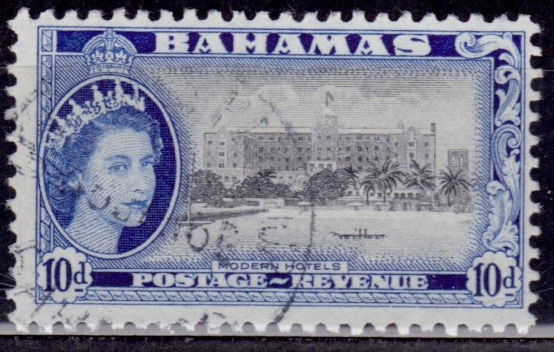 Bahamas 1954, QEII - Modern Hotels, 10d, sc#167, used