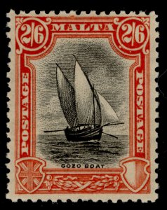 MALTA GV SG169, 2s 6d black & vermilion, LH MINT. Cat £21.