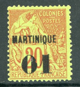 Martinique 1888 French Colony 1¢/20¢ Red Scott #5 Mint E78